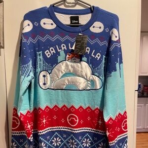 Disney Big Hero 6 Holiday Sweater Adult Medium Baymax Mochi Sweatshirt Chirstmas